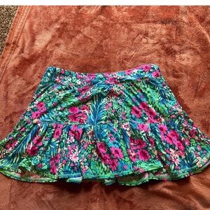 Lilly Pulitzer Pink and Blue Floral Skater Skirt